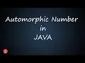Automorphic Number in Java Bluejcode