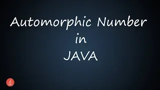 Automorphic Number in Java Bluejcode