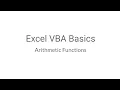 Excel VBA Basics - Arithmetic Functions