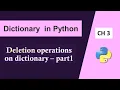 Removing Dictionary Items Python Dictionary Operations Deleting Items