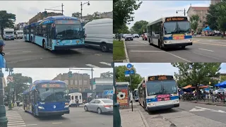 MTA NYCT B14 B17 bus action at Crown Heights Utica Avenue