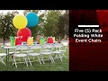 SKY1841 5 pack Commercial White Plastic Folding Chairs Stackable Wedding Party Event Chair