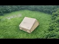Lagu I Built a GIANT Tent in Savana just for Relaxing Camping in Heavy Rain [Rain Sound under a Tent]