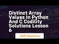 Distinct array values in python and c codility solutions lesson 6