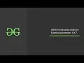 What is evaluation order of function parameters in C GeeksforGeeks