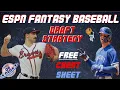 2026 ESPN Fantasy Baseball Draft Strategy - FREE CHEAT SHEET