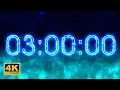 3 Hours Countdown Timer - Electric 4K