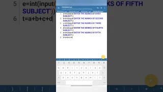 PROGRAM TO INPUT MARKS OF FIVE SUBJECT AND CALCULATE TOTAL PERCENTAGE