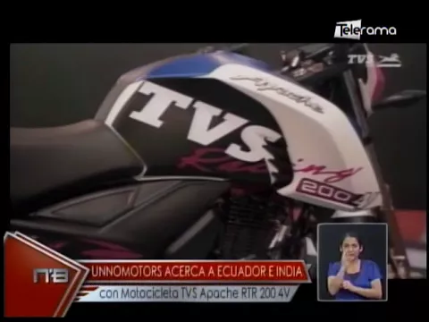 Unnomotors acerca a Ecuador e India con motocicleta TVS Apache RTR 200 4V