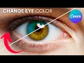 Change Eyes color in canva - eye color change photo editing