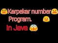 karpeaker number program by Java Hack - with Akash