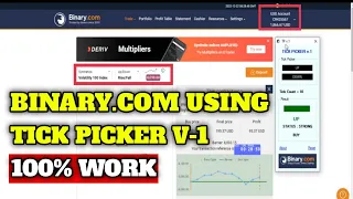 binary com using tick picker v 1 2022 duration 10 tick profit 100 work