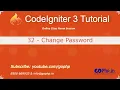 32 - Change password CodeIgniter 3 Tutorial