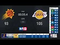 Suns Lakers NBA Playoffs on TNT Live Scoreboard