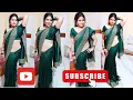 I Am Back With Bottle Green Chiffon Georgette Saree Shoot