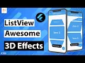 Flutter Tutorial - Awesome 3D ListView Scrolling ListWheelScrollView 3D Rotating Card List