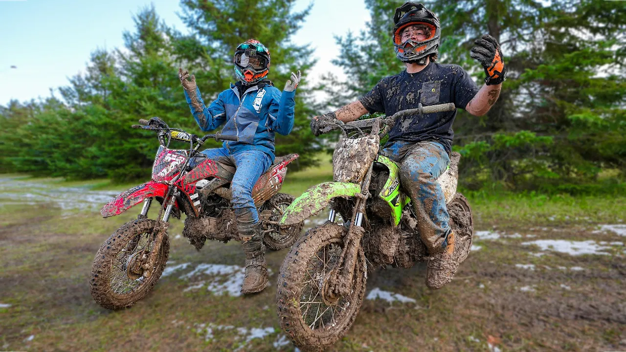 Pit Bike Race in the Muddiest Conditions