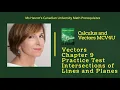 Vectors Chapter 9 Practice Test Intersections of Lines and Planes