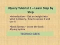 JQuery Tutorial 1 - Learn Step by Step Introduction to JQuery