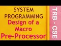SYSTEM PROGRAMMING 6 Design of a Macro Preprocessor TRB Polytechnic CSE Macro Preprocessor in Tamil