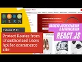 React js Tutorial 31 Create Api For Protect Routes from Unauthorized Users for ecommerce site