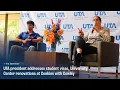 UTA president addresses immigration visas at Cookies with Cowley