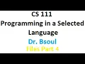 CS 111 Dr Bsoul Files Part 4 Python