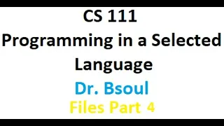 CS 111 Dr Bsoul Files Part 4 Python