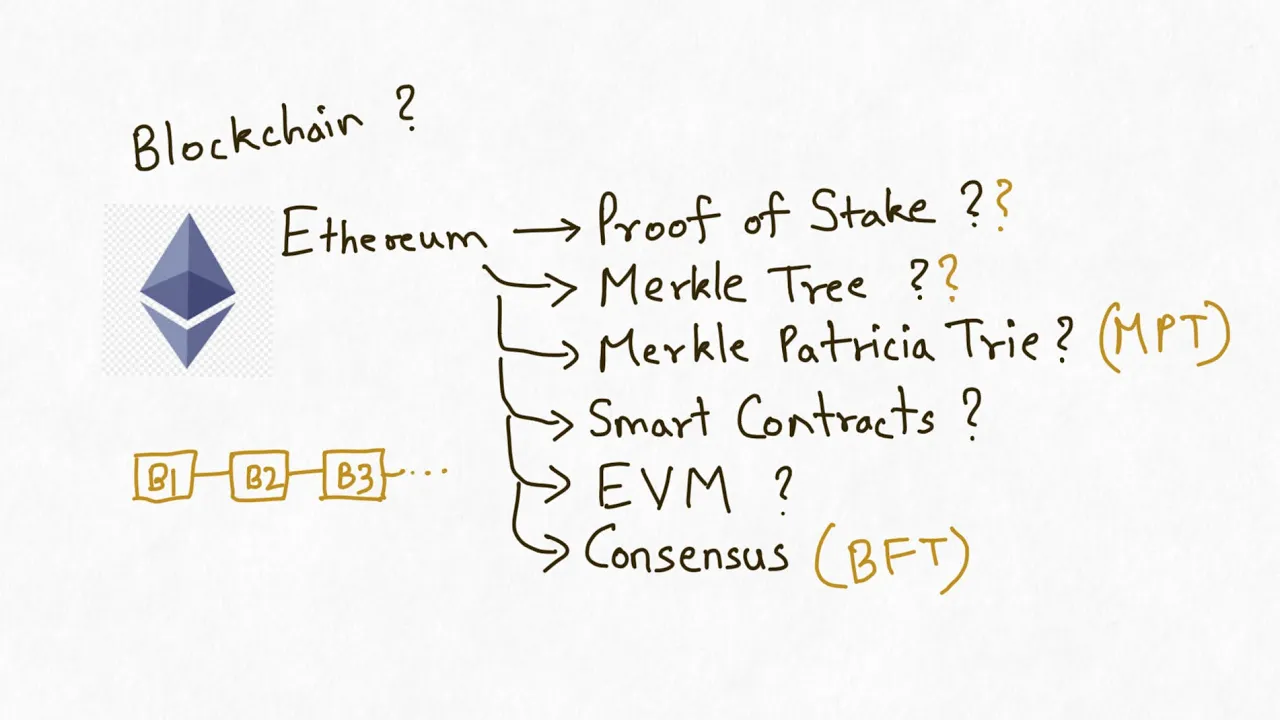 Blockchain, Ethereum and EVM - for programmers - Merkle Patricia Trie, BFT Consensus, Proof of Stake