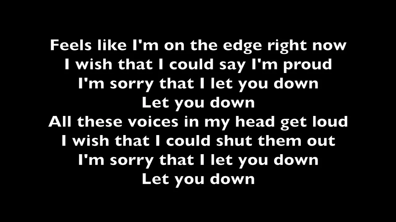 Let You Down- NF- Lyrics