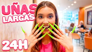 🤯 24 HORAS CON UÑAS LARGAS 💅🏻 | Amara que linda 