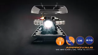 Video: LED flitsbalk amber | 12 serie | ECE-R65 amber | transparant | 1219mm | 12-30009-E