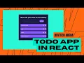 Create a ToDo App in React React tutorial