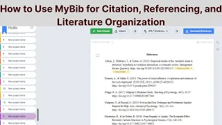 How to Use MyBib for Citation Referencing and Literature Organization