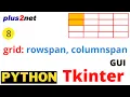 Tkinter window grid layout using rowspan and columnspan to manage multiple rows and columns