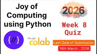 NPTEL Joy of Computing Using Python - Week 8 Quiz Answers 2026 Proof Included