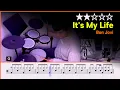 [Lv.04] It's My Life - Bon Jovi  (★★☆☆☆) Pop Drum Cover Score book Sheet Lessons Tutorial | DRUMMATE