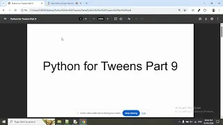 Python for Tweens Part 9