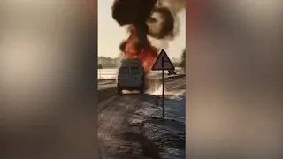 В посёлке Красный Яр по дороге на вызов загорелась скорая (видео-эксклюзив)