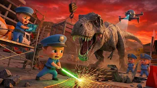 🔴 LIVE: Baby Police Traps the Giant T-Rex! 🦖🚓😱 | Kids Dino Adventure