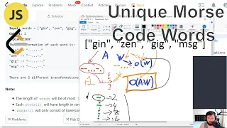 Easy Unique Morse Code Words leetcode javascript dictionaries arrays