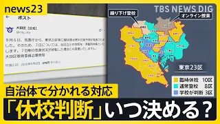 「休校」判断は前日？当日？　自治体で分かれる対応　全国4600校超が休校・短縮　学童も受け入れ早めて対応「すごくホッとした」【news23】｜TBS NEWS DIG