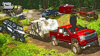 INSANE MUDDING, CAMPING & OFF-ROADING WITH THE CREW! | FS25