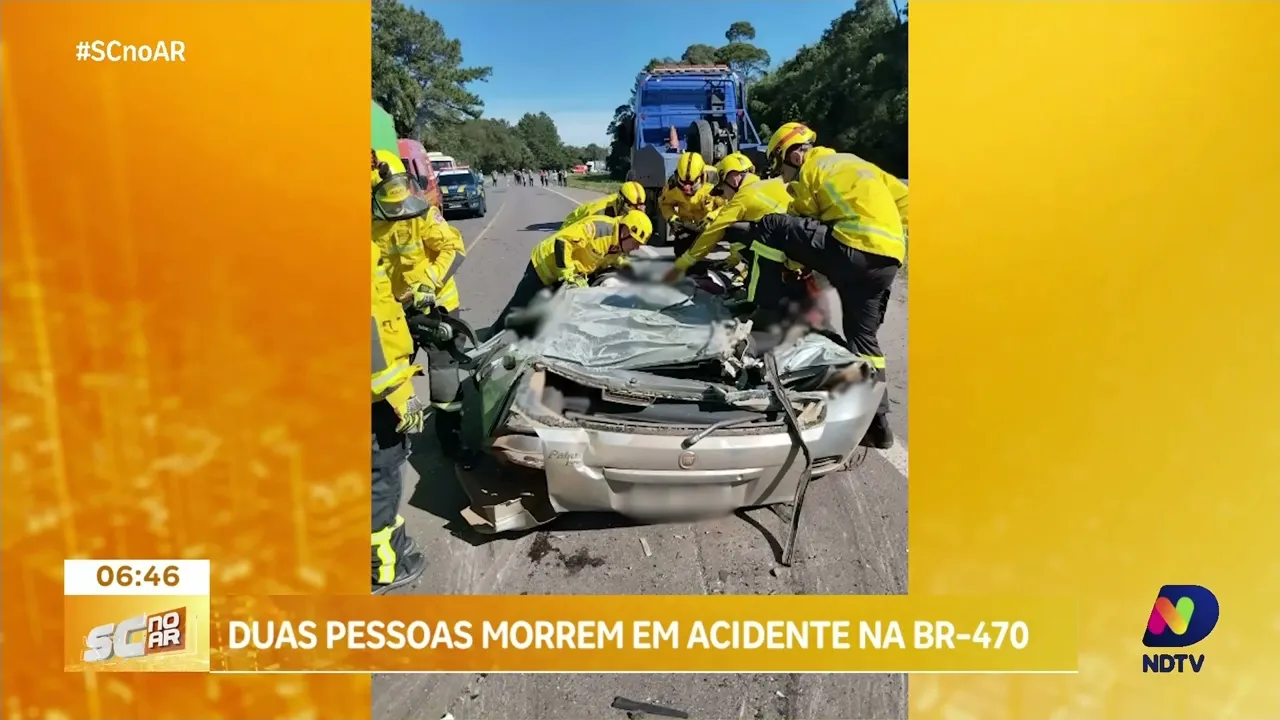 Duas pessoas morrem em acidente grave na BR-470 em Brunópolis