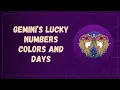 Gemini s Lucky Numbers Colors and Days