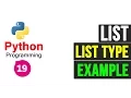 Python Programming Tutorial - List and List type Nested List