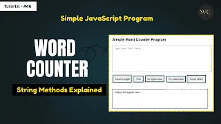 Word Counter Program in JavaScript String Methods Explained JavaScript Project Tutorial