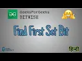 Find First Set Bit Bitwise Algorithm GeeksforGeeks