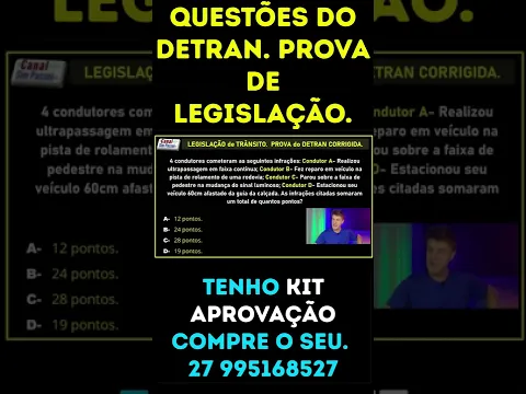 SIMULADO do DETRAN 2026. Questões da prova Teórica de Legislação.
