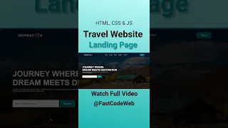Travel Website Using HTML CSS Step By Step Tutorial Fast Code